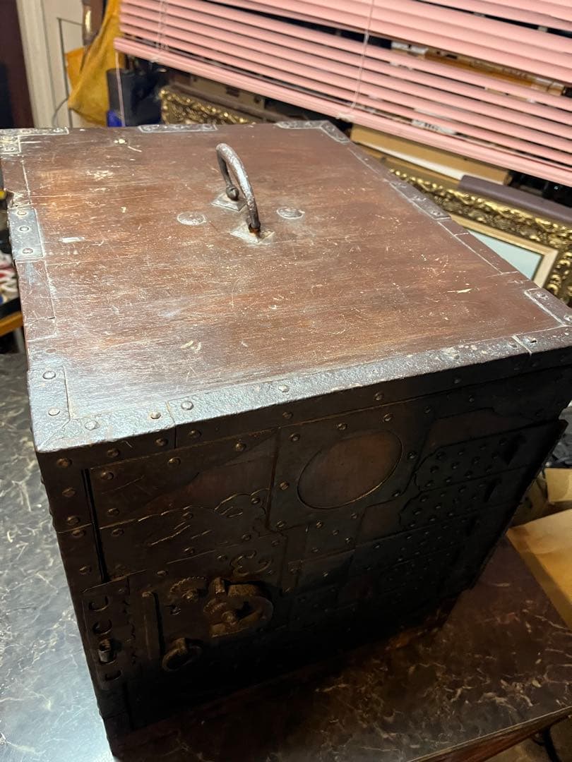 レトロ舟金庫 舟箪笥 レトロ金庫 舟金庫 昭和レトロ木製金庫