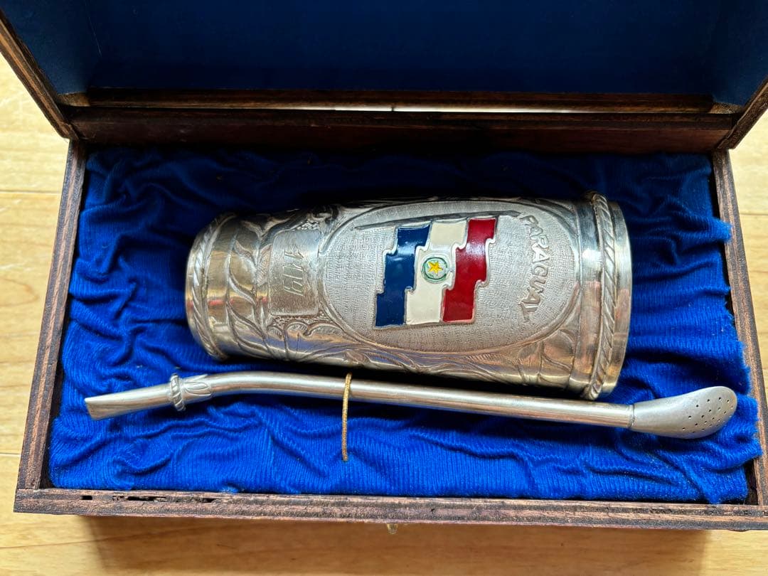 パラグアイ製 マテ茶器・ボンビーリャ付き