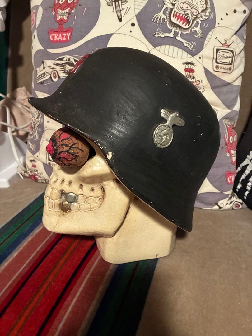 ビンテージ　スカル　髑髏　骸骨　貯金箱　インダストリアル　ネイバーフッド　レトロ