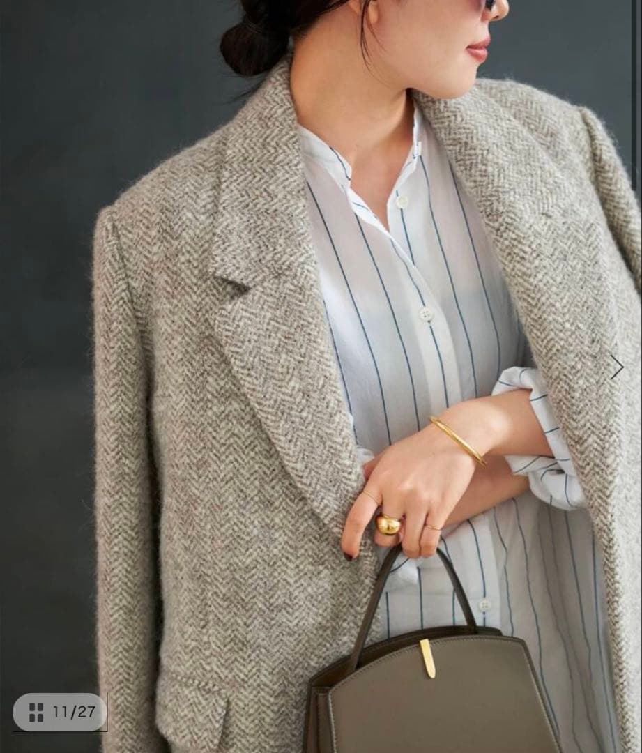 Plage R’IAM ヘリンボンコートジャケット38