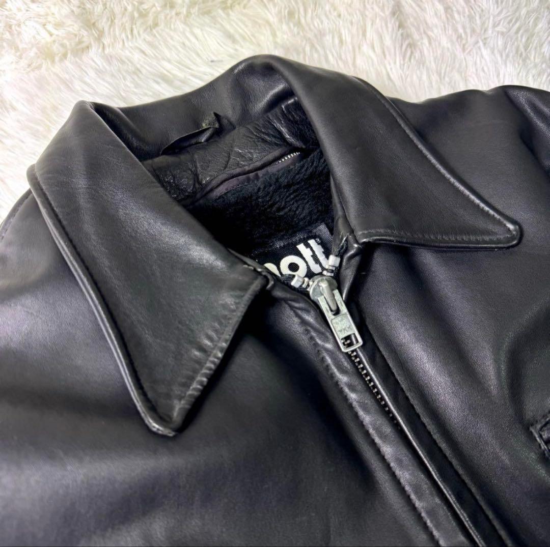 美品/希少✨schott トラッカージャケット　ライダース　ブラック　本革　38