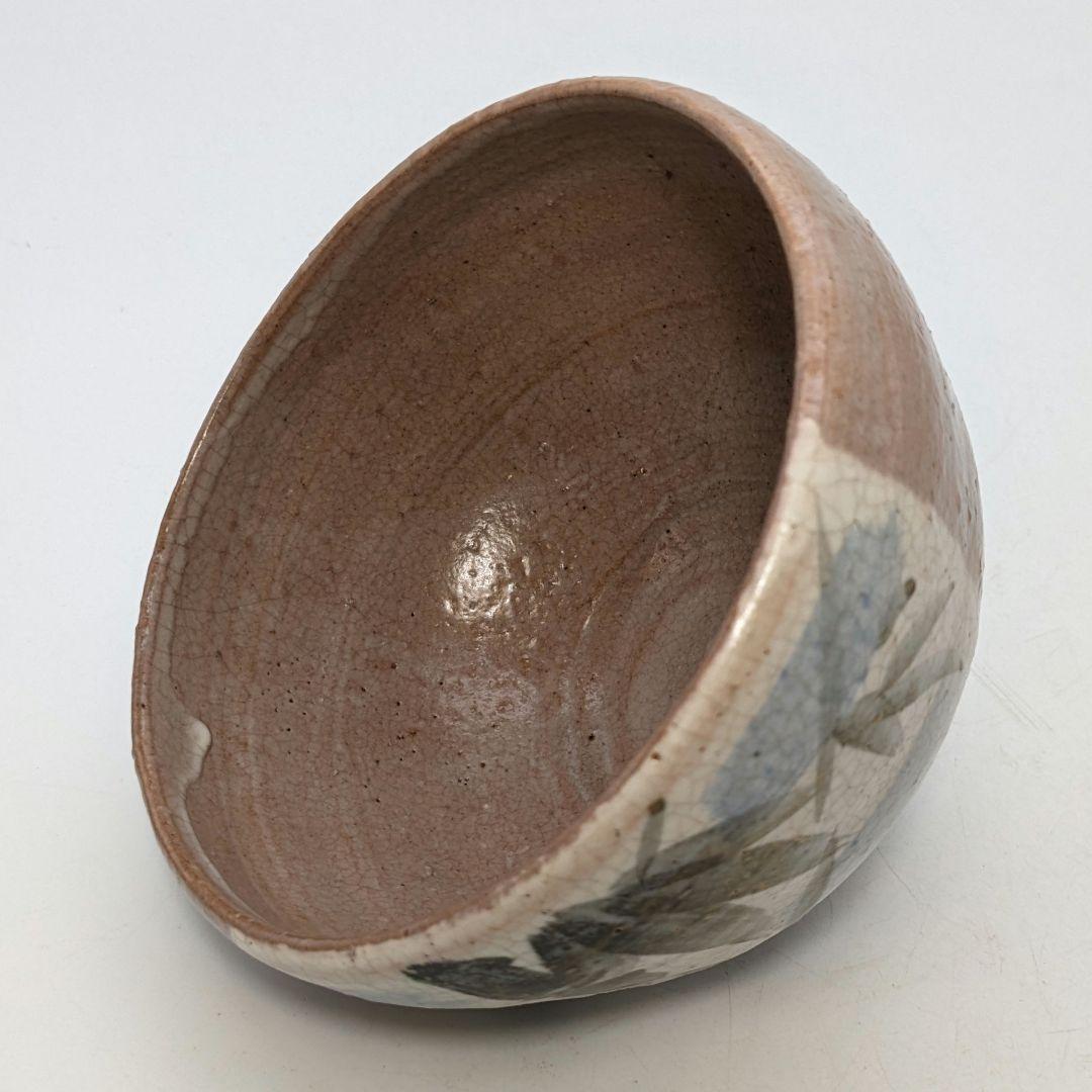 萩焼 絵萩茶盌 桐箱合布 抹茶碗 抹茶茶碗 茶道具 茶器 食器 工芸品 笹絵竹絵