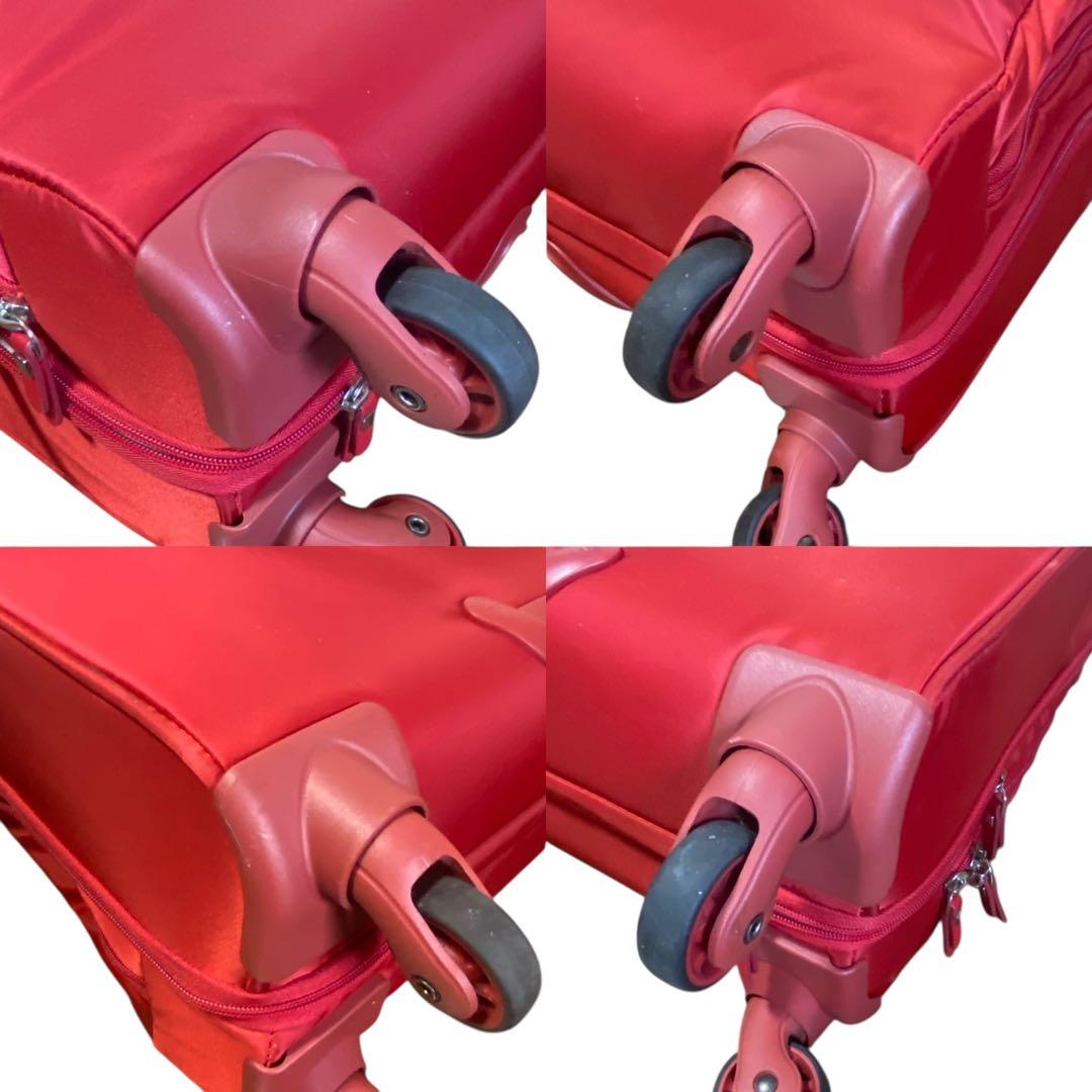 希少美品　サムソナイト　キャリーケース　機内持ち込み　赤　４輪　収納ハンドル