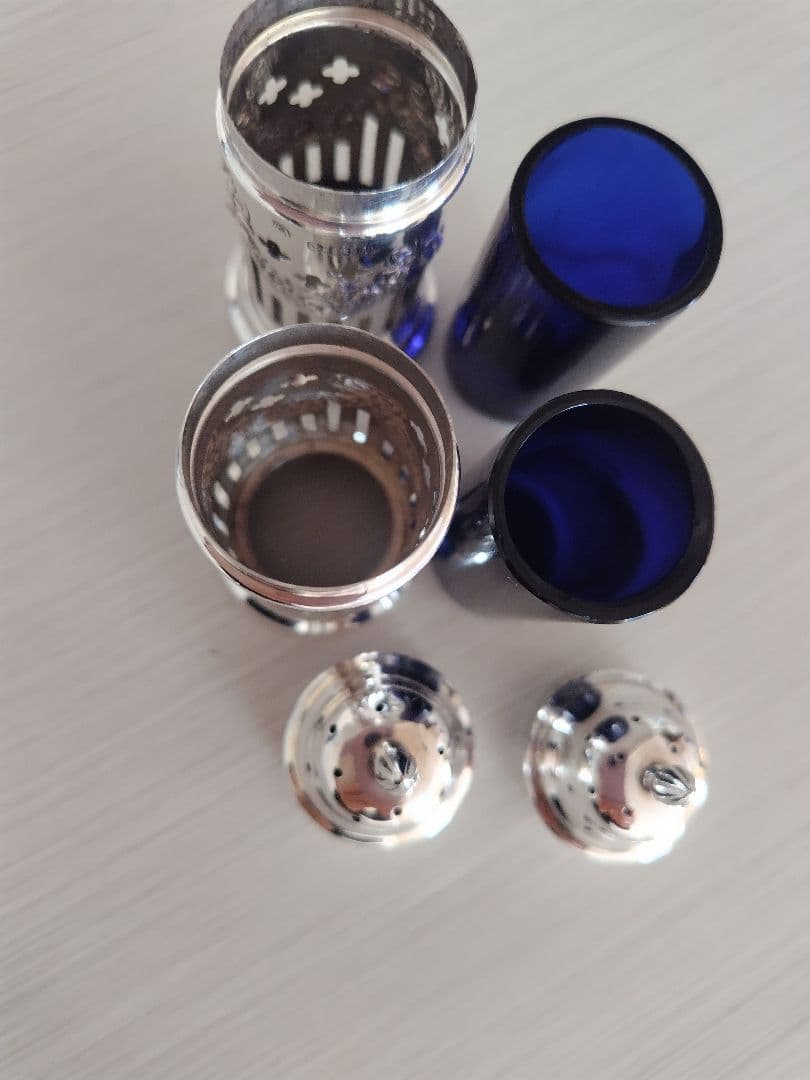 純銀　リボンとガーランドのソルト&ペッパー