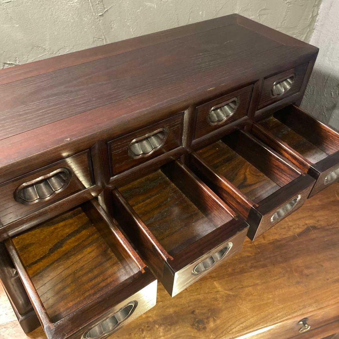 高級薬箪笥 小引き出し12杯 花梨 インテリア 収納 和家具