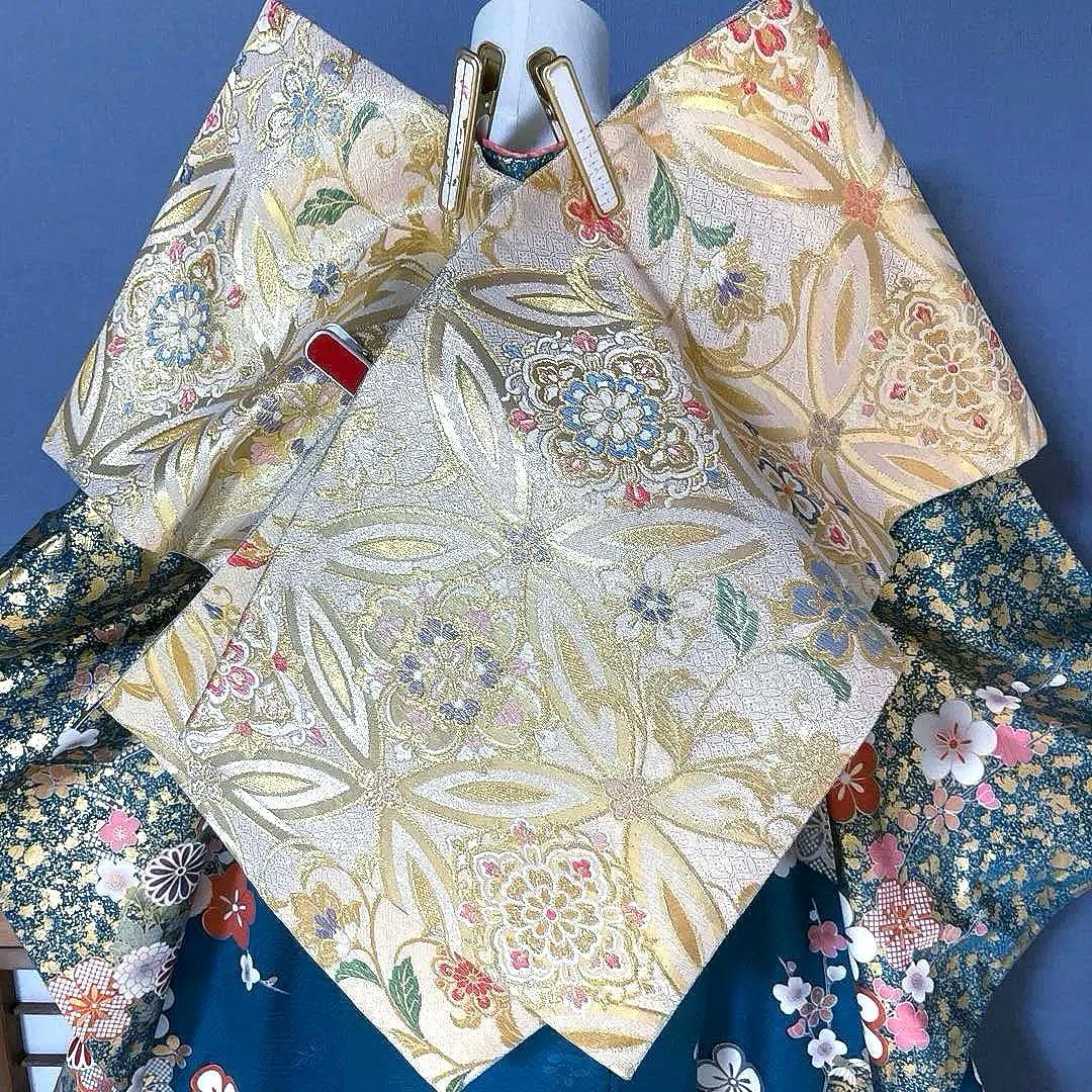 振袖フルセット　手描き友禅　紋意匠　成人式振袖　振袖　裄丈68