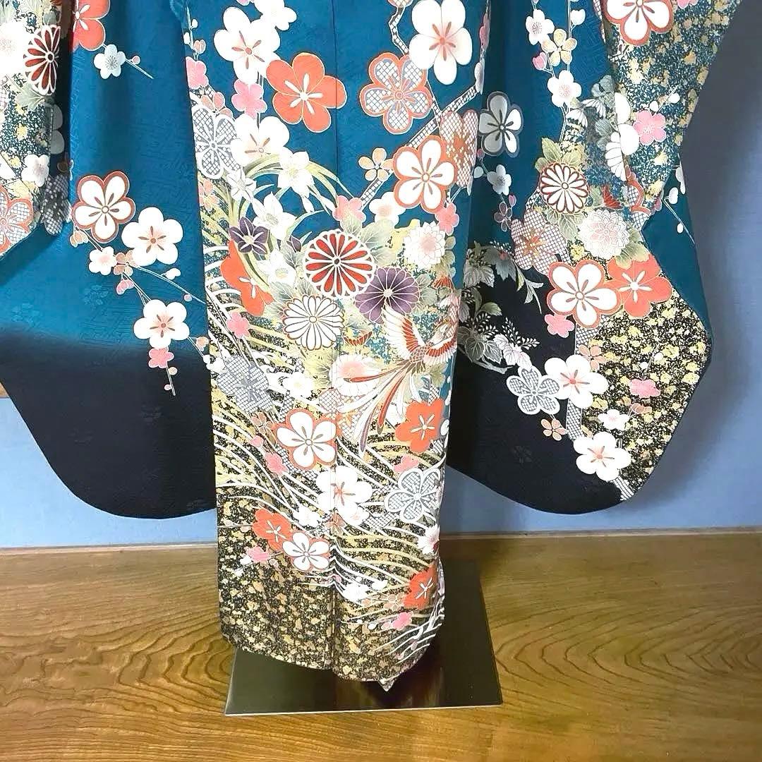 振袖フルセット　手描き友禅　紋意匠　成人式振袖　振袖　裄丈68