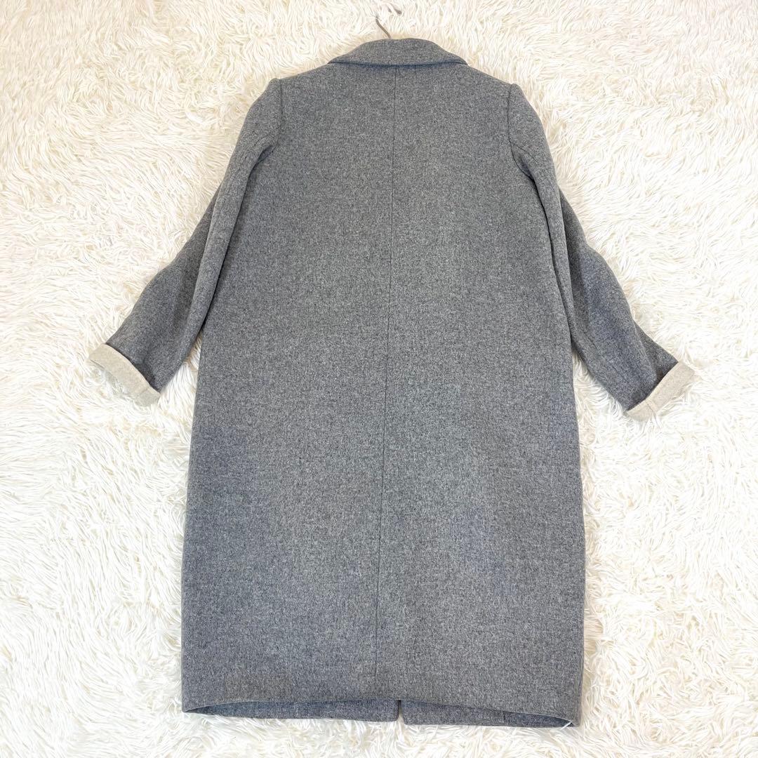 エンフォルド 美品✨ ウール チェスターコート メルトン生地 コクーン グレー