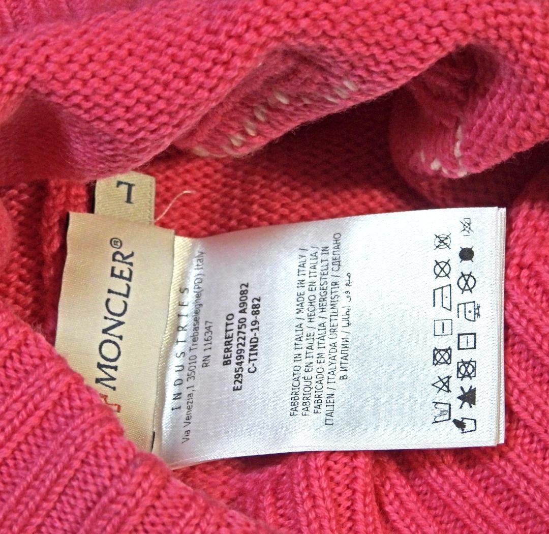 新品・未使用✨モンクレール ロゴ ニットキャップ ビーニー ピンク