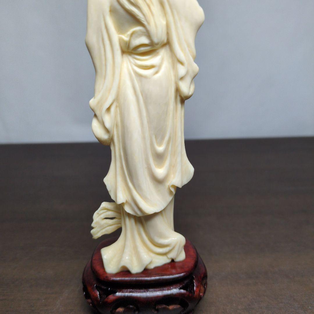 東洋彫刻 美人像 置物 高さ約18cm