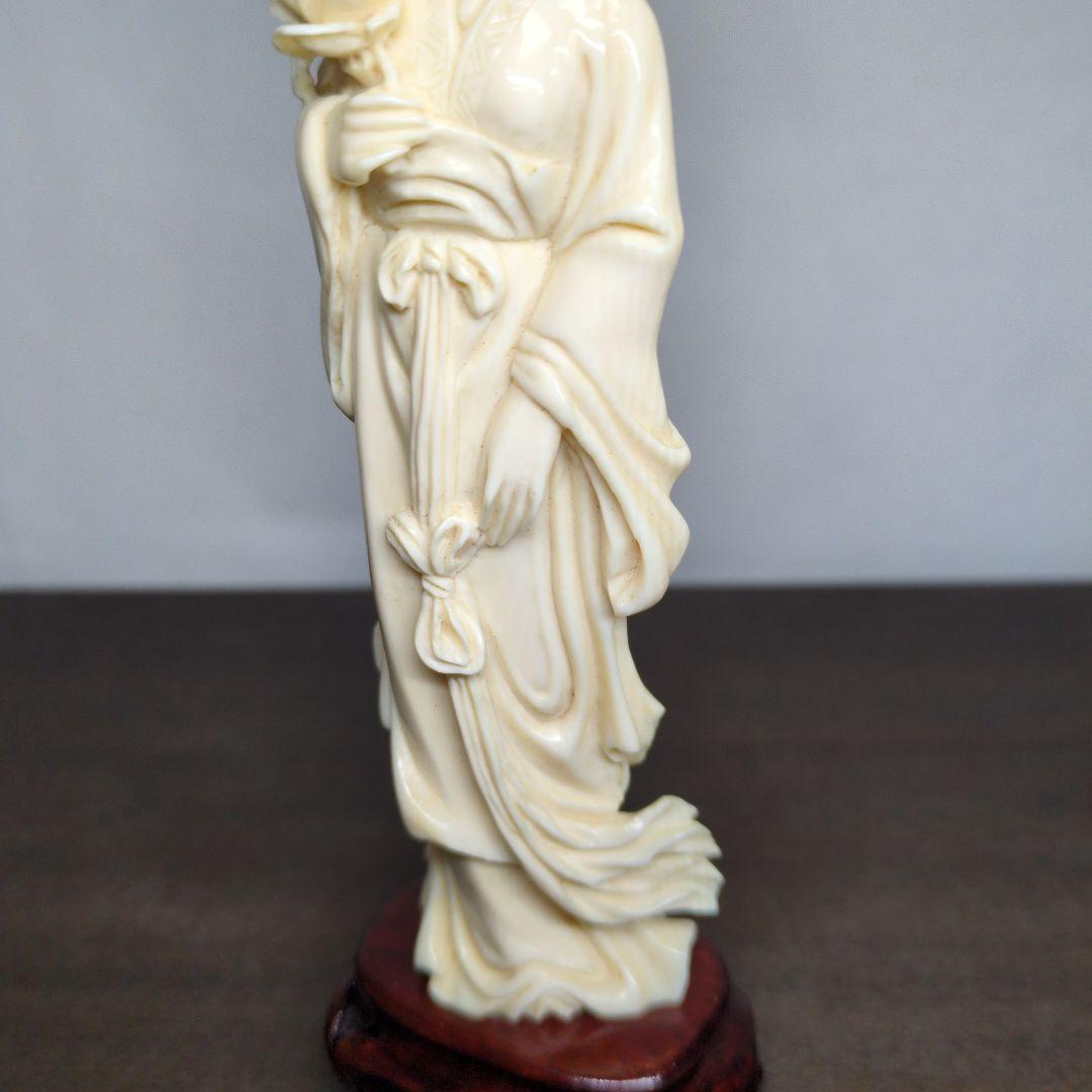 東洋彫刻 美人像 置物 高さ約18cm