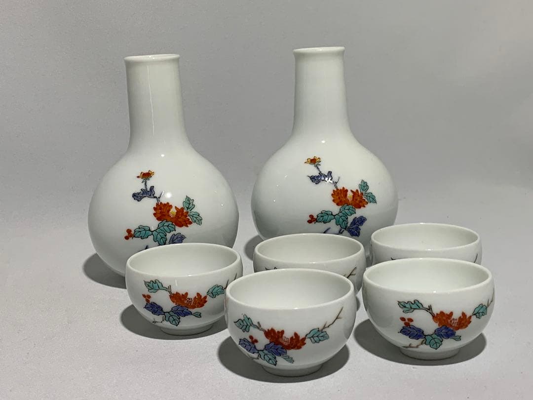 人間国宝　酒井田柿右衛門　柿右衛門　角福銘『渦福』 酒器セット