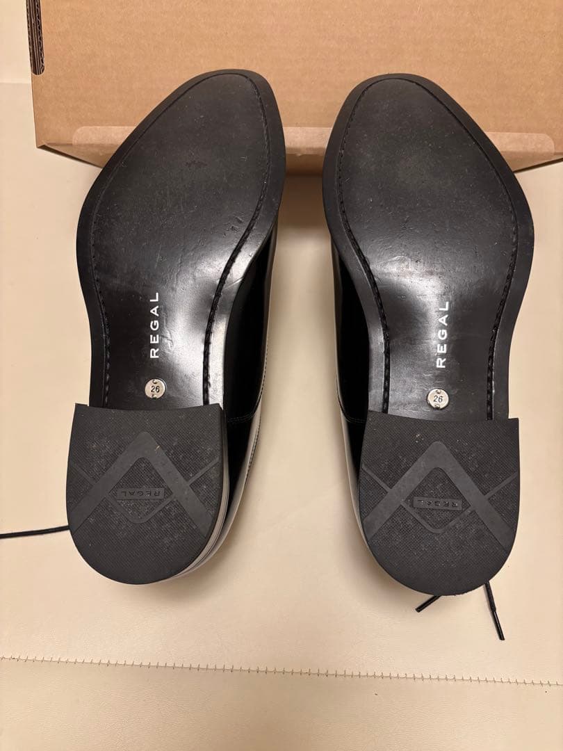 美品 REGAL 811R ビジネスシューズ ストレートチップ 本革 黒 26