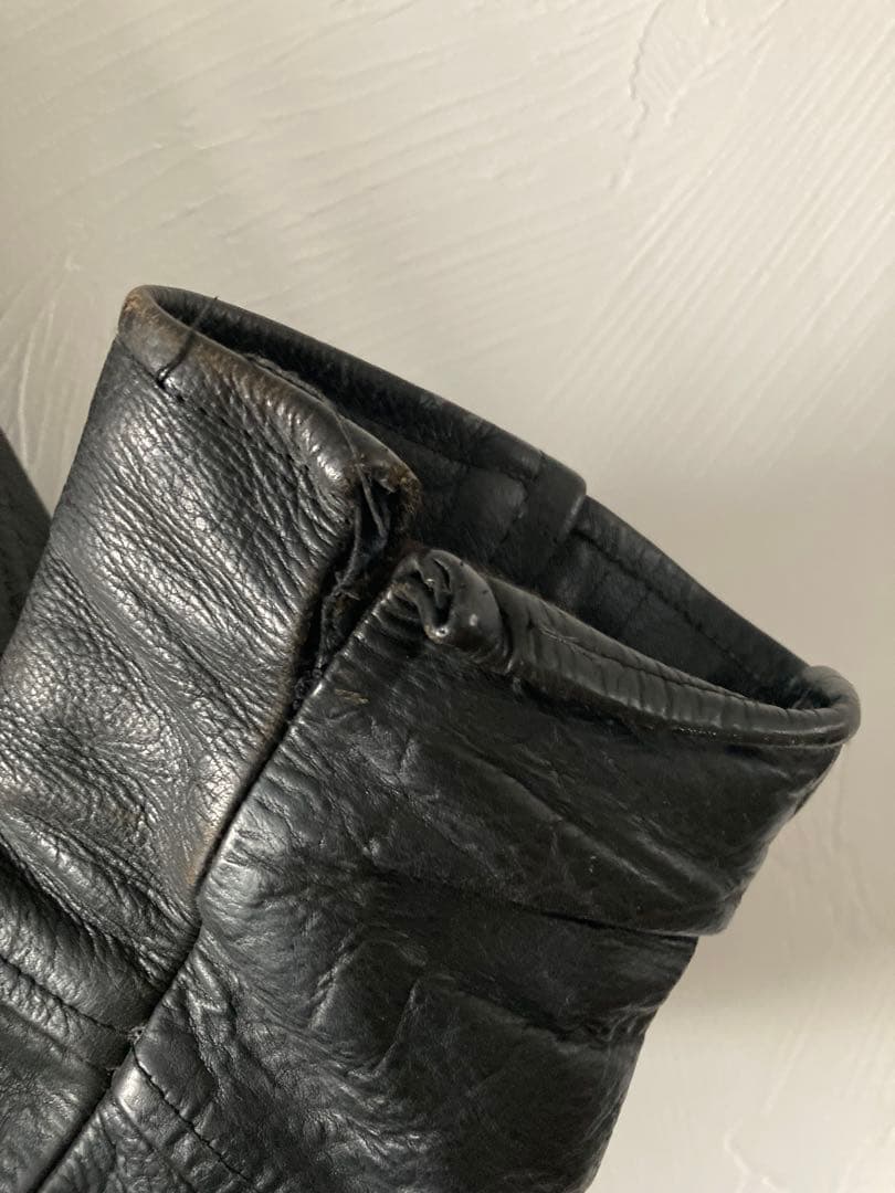 ブラック シングルライダースジャケット 5351プールオム