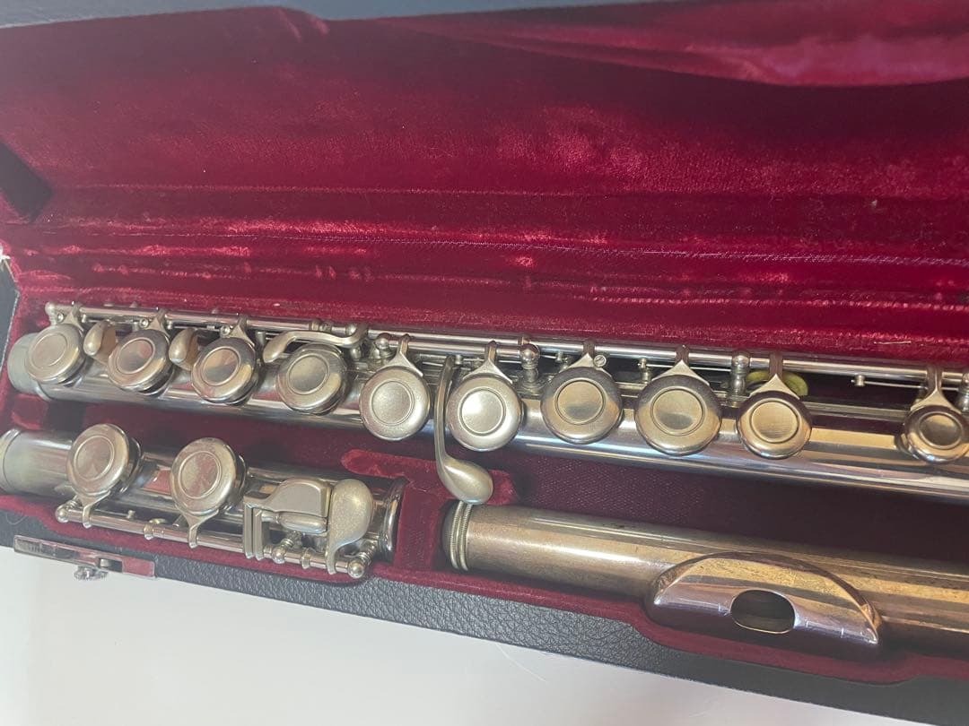 【匿名配送】Muramatsu フルート 銀製 ケース付き　頭部菅銀製