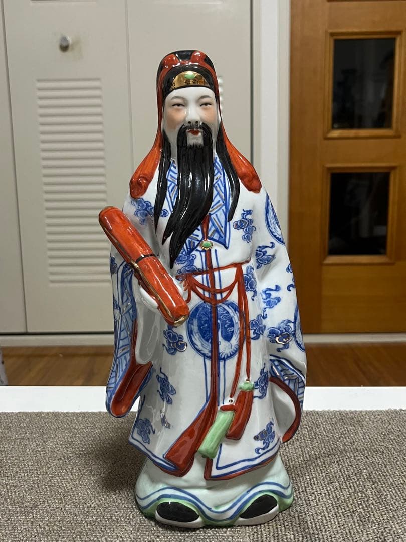 中国古美術　福禄寿　彫刻人形　幸福・財産・長寿を祈る仏様　 縁起物 陶器