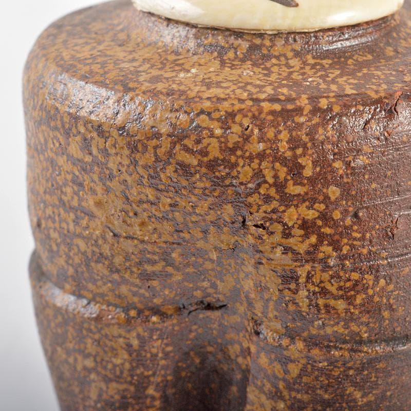 茶道具　備前焼　茶入　仕覆三点付　表千家十一代碌々斎極め箱　D　R6528