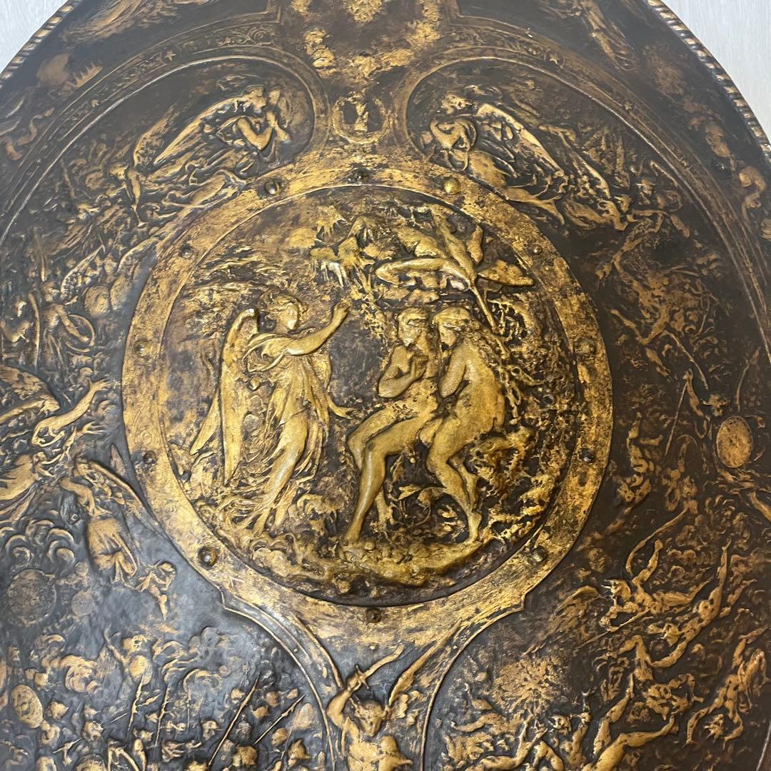 稀少フランスアンティーク、失楽園・聖戦、特大レリーフ、エンジェル　聖母マリア