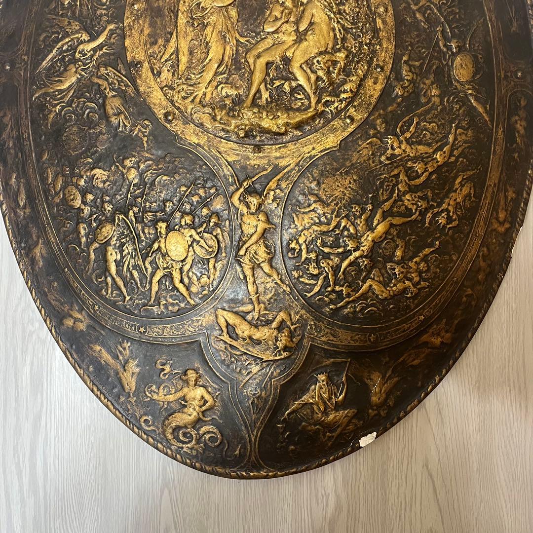 稀少フランスアンティーク、失楽園・聖戦、特大レリーフ、エンジェル　聖母マリア