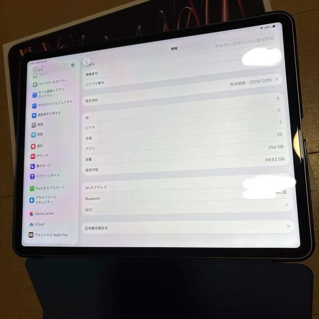 iPad Pro 12.9 (第6世代) 256GB wifi スペー