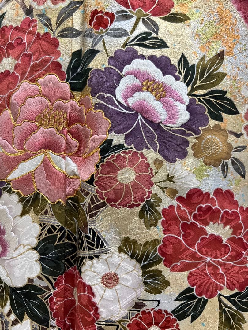 振り袖　フルセット　別誂長襦袢付　成人式　絞り入り　金彩加工　刺繍入り　630