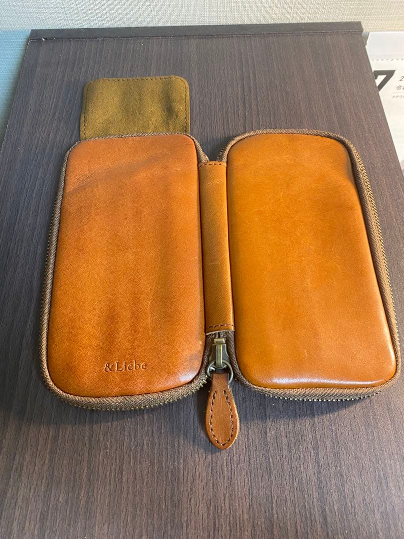 &Liebe 文具にこだわる人のジップペンケース　栃木レザー