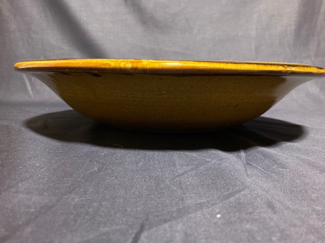 古作 湯町窯？　黄釉大鉢　大皿　スリップウェア 民藝　民芸