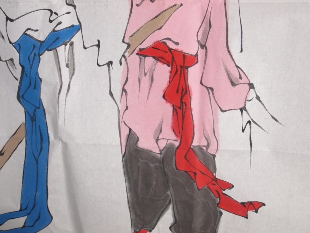 中国　範曽作　人物図　激安骨董品　肉筆保証 DE078C12-3