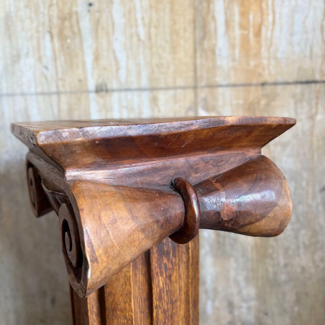 フランスヴィンテージ　木製　コラム　ペデスタル　花台　ギリシャ風