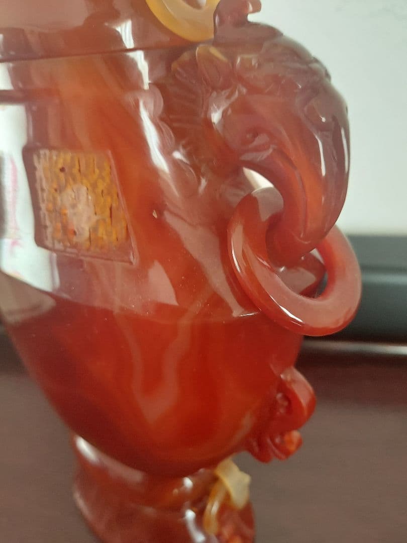 年末セール　瑪瑙　メノウ　赤瑪瑙　共箱　希少　貴重