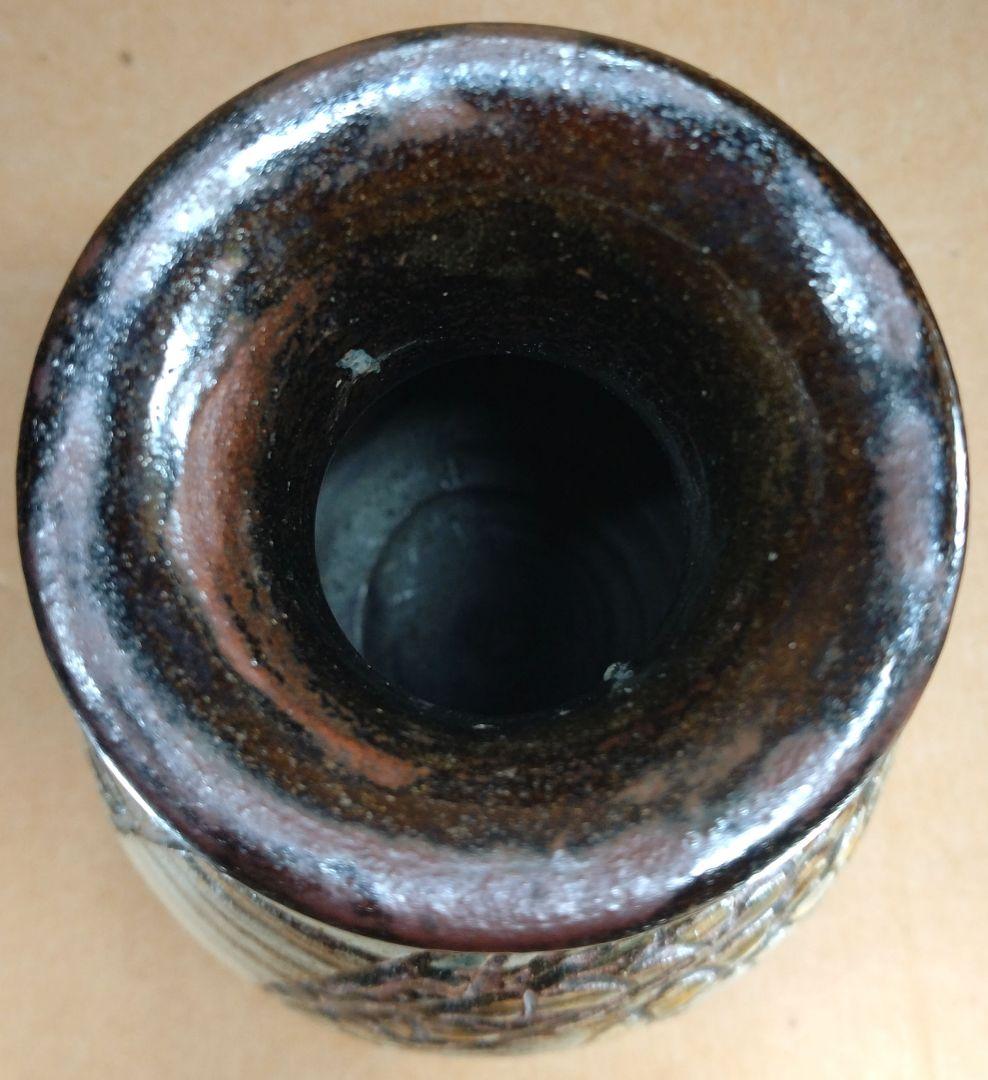 【本物保証】金城次郎 魚紋花瓶(魚2）共箱 栞 人間国宝 壷屋焼 状態良い