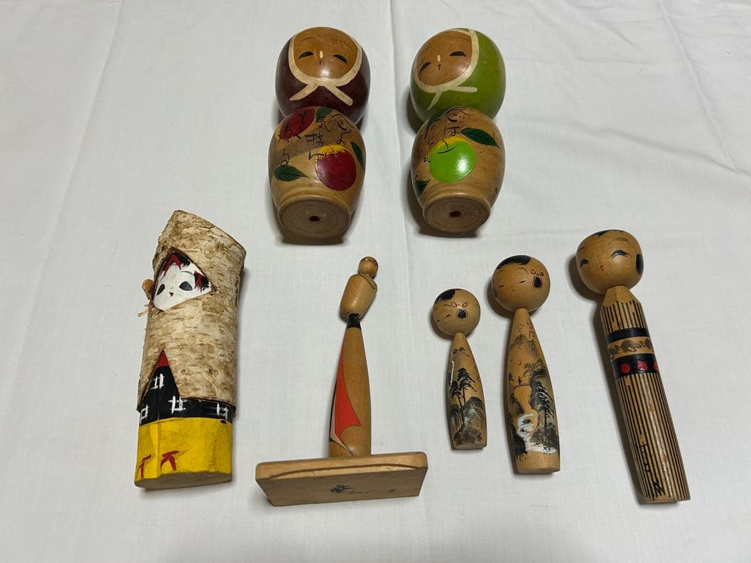 伝統的な木製こけし人形コレクション　まとめ売り