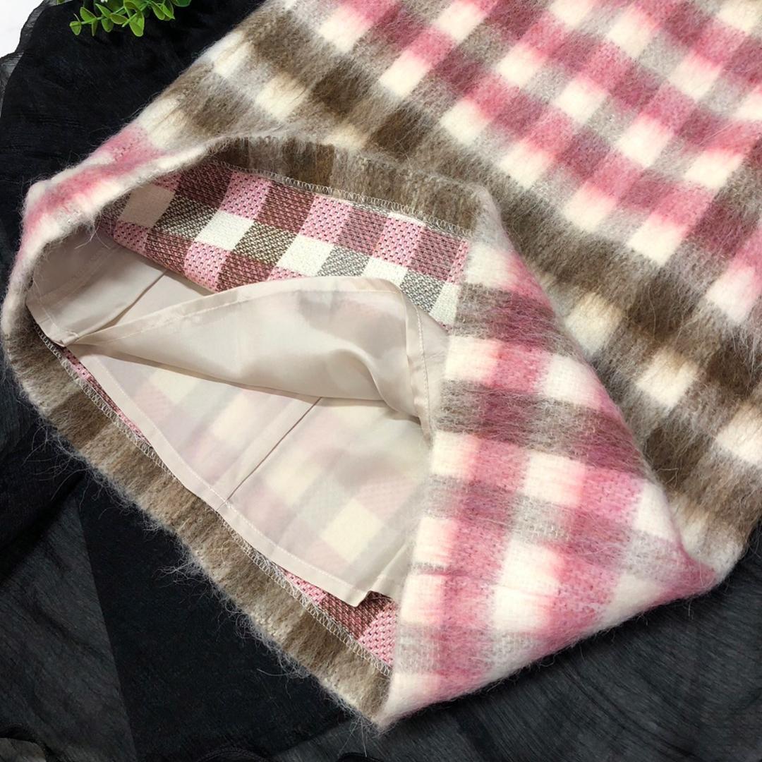 【未使用】ANAYI アナイのチェックウールスカート34