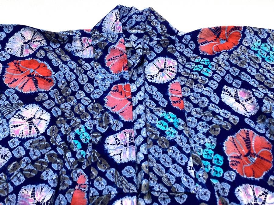 値下げ‼️ 206　中古品　綿　総絞り　ゆかた　有松鳴海絞り　手縫い　浴衣