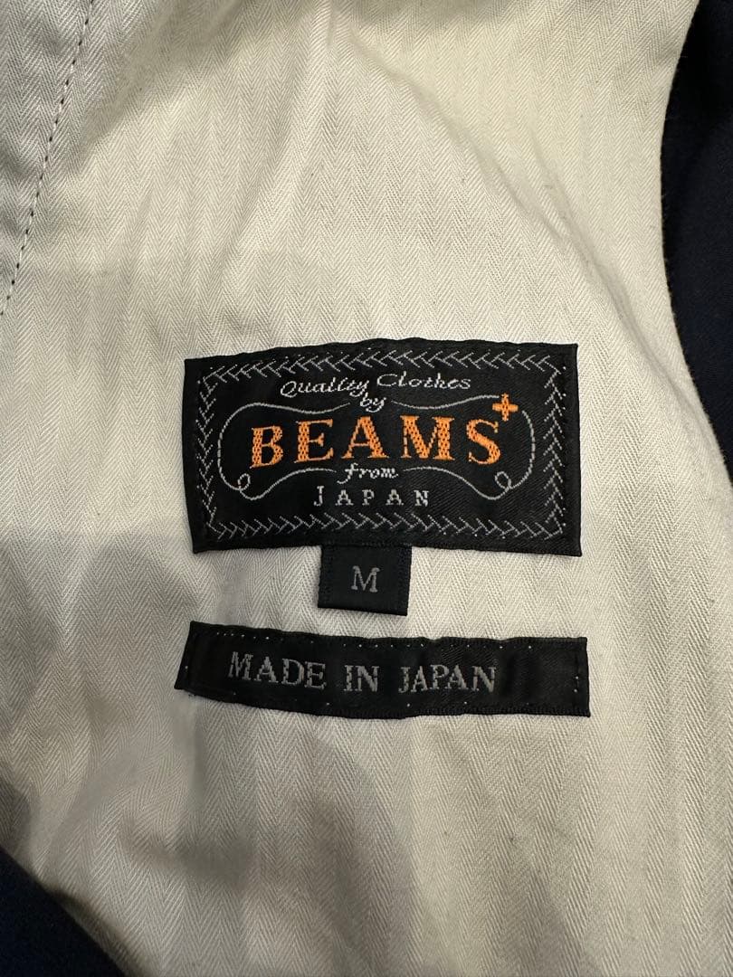 BEAMS PLUS ビームスプラス2プリーツ チノパンツ M ネイビー