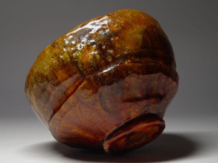 江戸時代後期の茶陶作品 京都・嵐山 嵯峨焼 楽焼茶碗 時代箱付 茶道具