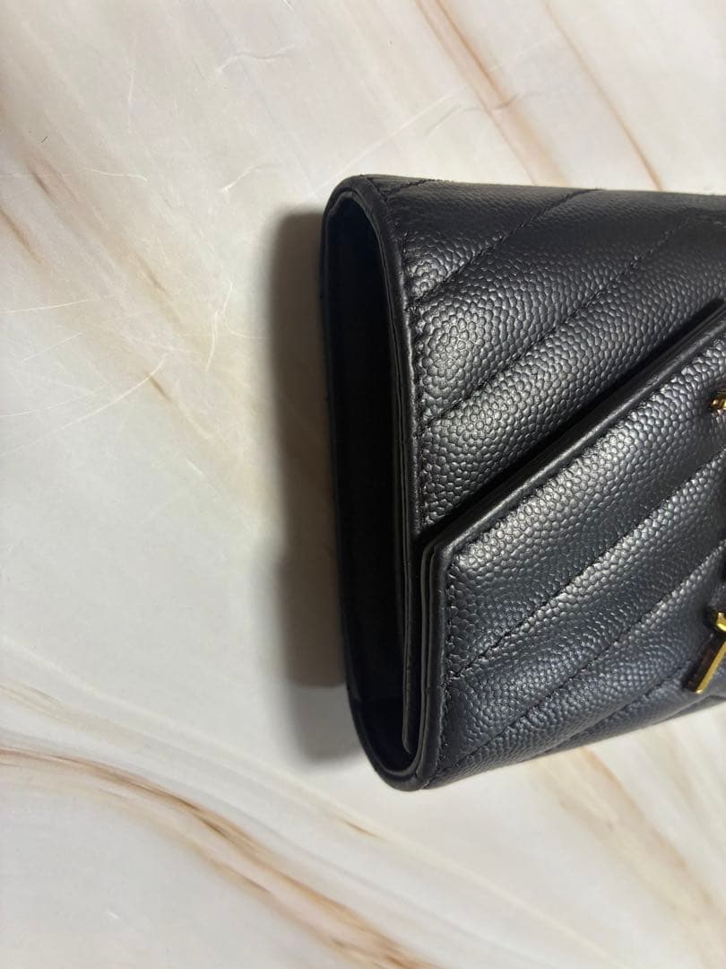 SAINT LAURENT ブラック 三つ折り財布