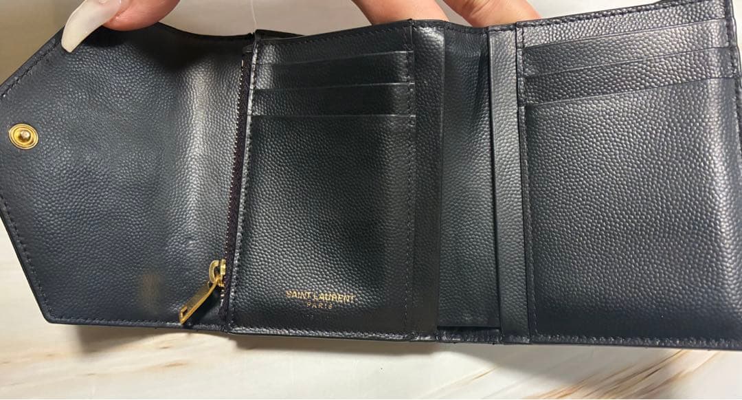 SAINT LAURENT ブラック 三つ折り財布