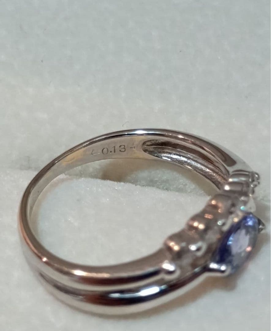 n*o様 タンザナイト ダイヤモンド 2連風リング 、タンザナイトPt900 ピ
