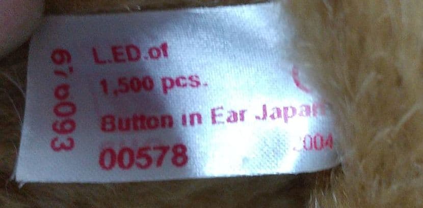 【Steiff】100周年記念で日本限定 1500体