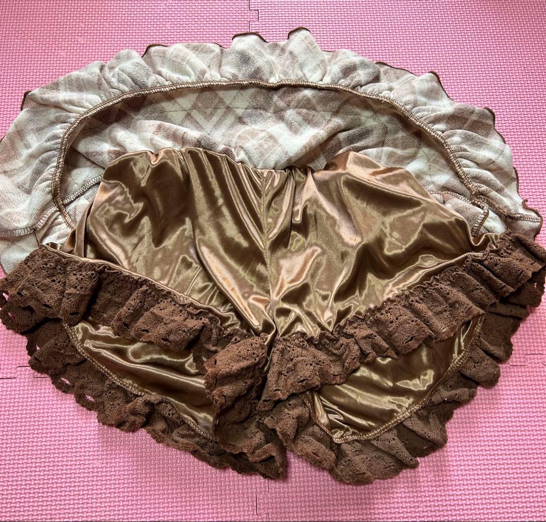 リズリサ LIZLISA☆フリルスカパンミニスカート ブラウンチェックF平成希少