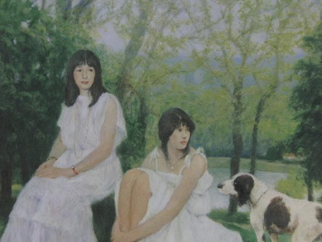 松井叔生、【追想シリーズ・ドナウ河遠望】、希少な額装用画集より、新品額装付