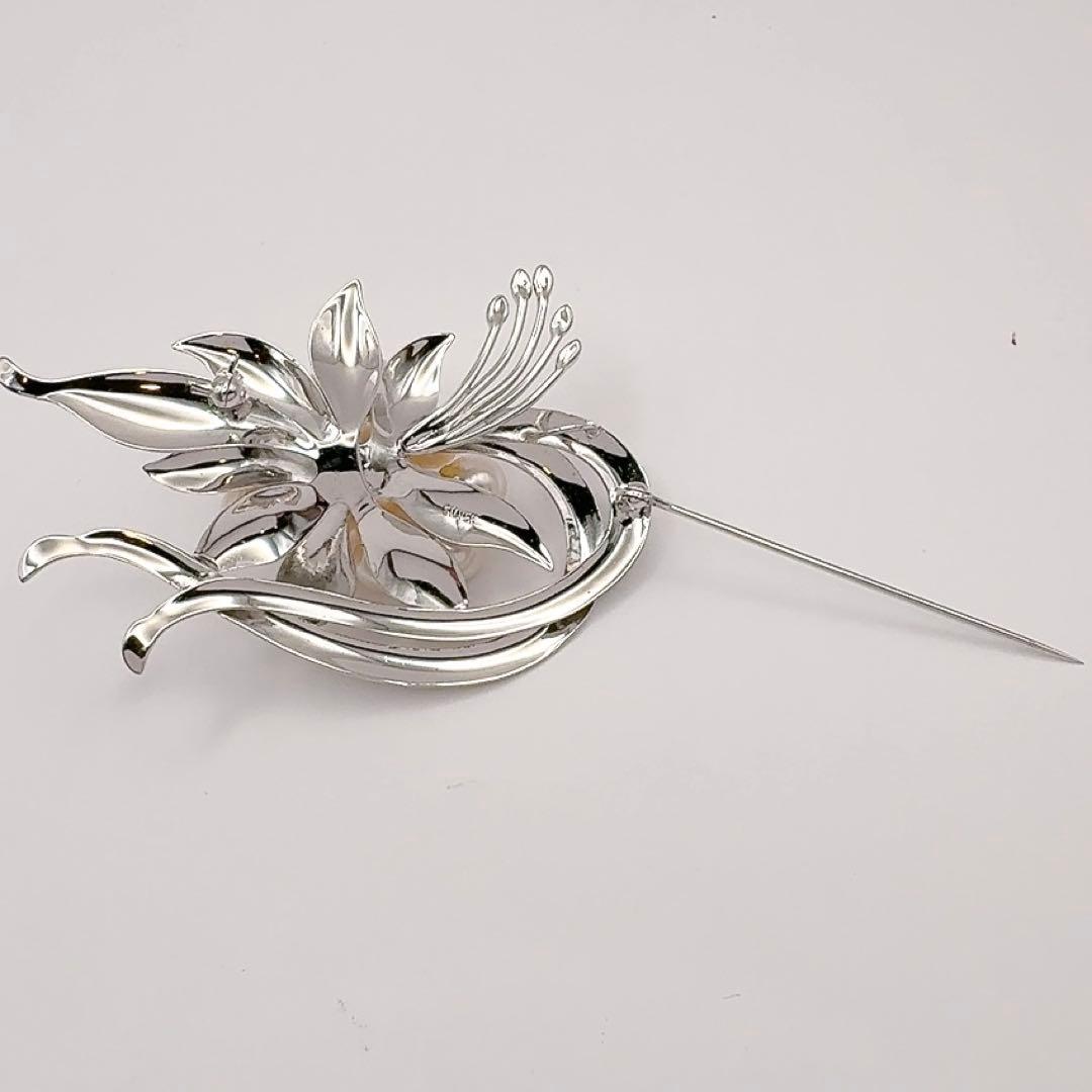 アコヤパール　ブローチ　13珠　直径7mm　シルバー金具　スターリングシルバー