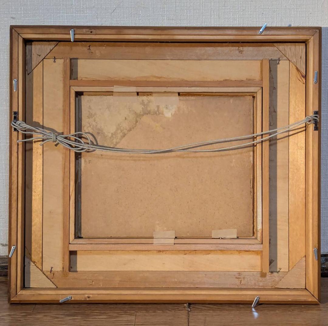 【模写】絵画　平塚運一　油彩3号（ボード）　甲州風景　重厚な筆致　箱入　W188