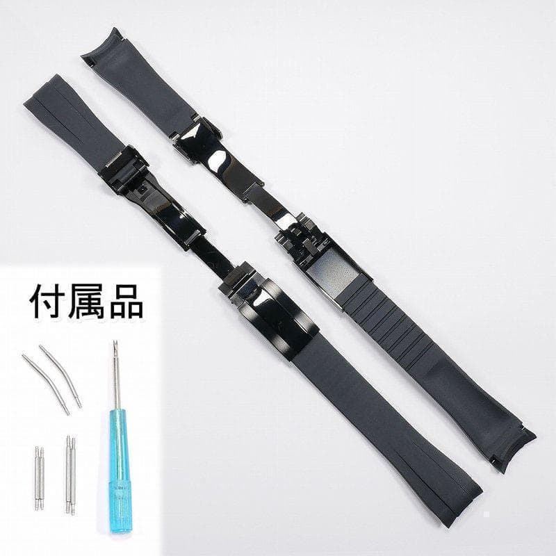 【4点セット】ロレックス用 互換ラバーベルト バックル付き 20mm