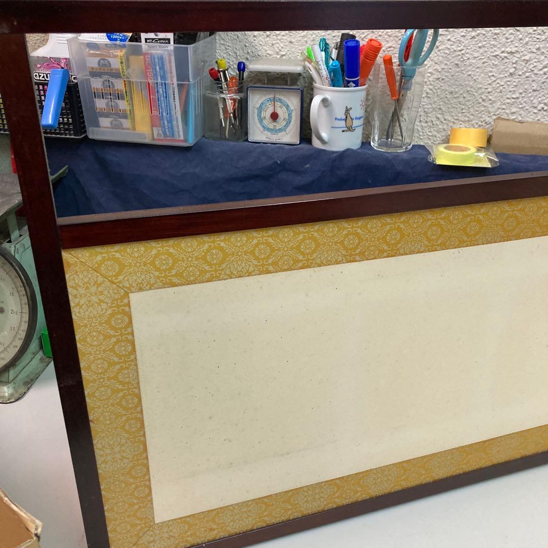 竹の絵柄 木製 茶道具　風炉先屏風 幅約87cm風炉先上透 裏白角縁 茶道 茶室