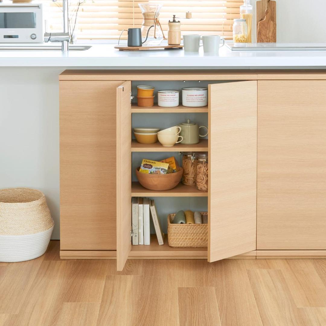 白井産業 カウンター下収納 ラック 扉タイプ ホワイト PTS-8560D