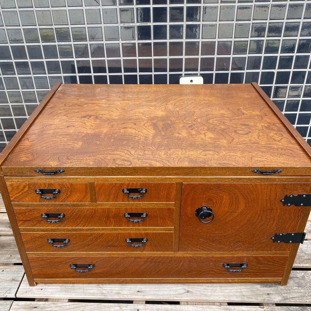 美品 レトロ けやき小袖机 文机 小引き出し 家具 木製箪笥 インテリア