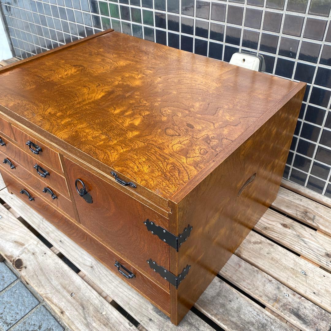 美品 レトロ けやき小袖机 文机 小引き出し 家具 木製箪笥 インテリア