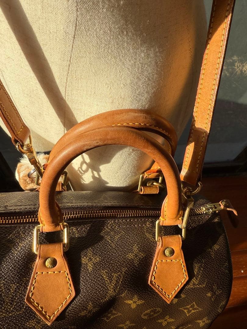 ルイヴィトン●スピーディ25 ●正規ショルダー付き●斜め掛け●中古美品